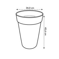 Bloempot Elho Grijs Polypropyleen Plastic Cirkelvormig - thumbnail