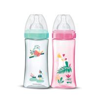 DODIE Lot van 2 anti-koliekflessen Initiation + - 330ml - ROSE DANCER - ronde spenen 3 snelheden flow 3 - thumbnail