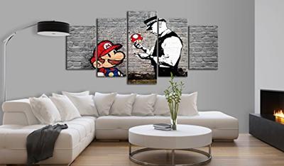 Schilderij - Super Mario Mushroom Cop (Banksy)