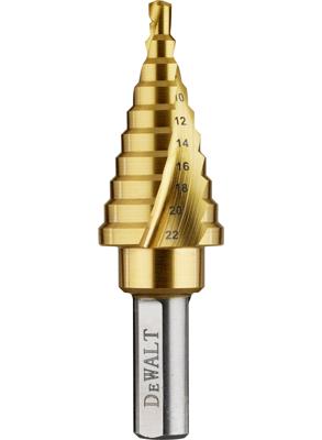DeWalt Accessoires Metaal trappenboor | Titanium | 4-22 mm | schacht aansluiting - DT90246-QZ DeWalt Accessoires Metaal trappenboor | Titanium | 4-22 mm | schacht aansluiting - DT90246-QZ