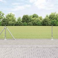 VidaXL Afrasteringspaal zilver 25 x 0,4 m (19 x 19 mm gaas) staal - thumbnail