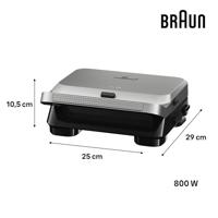 Grill - BRAUN - Sandwich Maker 5 SM5005 - 800 W - Roestvrij staal / Zwart - thumbnail