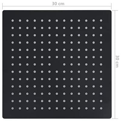 VidaXL Regendouchekop vierkant 30x30 cm roestvrij staal zwart VidaXL Regendouchekop vierkant 30x30 cm roestvrij staal zwart