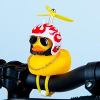 Fiets badeend - Vlammen wit/rood - thumbnail