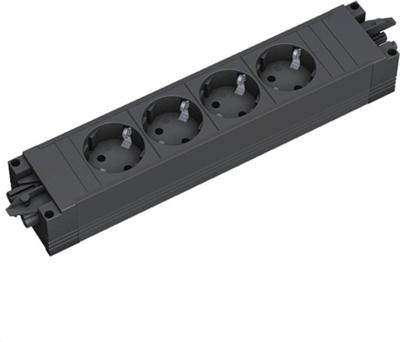 Bachmann 906.18819 4-voudig Stekkerdoosmodule zonder schakelaar Zwart 0 m