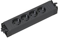 Bachmann 906.18819 4-voudig Stekkerdoosmodule zonder schakelaar Zwart 0 m - thumbnail