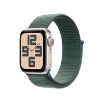 Apple Watch SE (2e gen.) GPS 40 mm Smartwatch - Kast van sterrenlicht aluminium - Blauwgroen geweven sportbandje. Conditie en slaap bijhouden, ongelukdetectie, hartritme monitoren, CO₂-neutraal - thumbnail