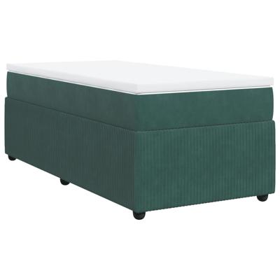 Boxspring met matras fluweel donkergroen 120x200 cm - thumbnail