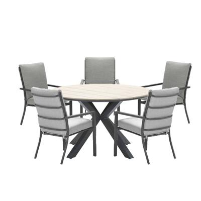 Garden Impressions Senja tuinset 6delig donker grijs - Tulli tuintafel