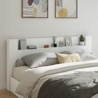 Hoofdbordkast met LED-verlichting 220x16,5x103,5 cm wit - thumbnail