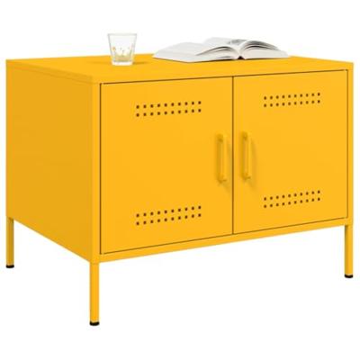 Salontafel 68x50x50,5 cm staal mosterdgeel