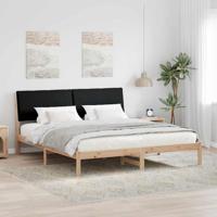 Bedframe Bruin en zwart 200 x 200 cm Massief grenenhout - thumbnail