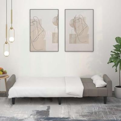 Slaapbank 2-zits fluweel lichtgrijs