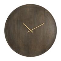 Light & Living Klok 'Veti' Mangohout, 56cm, kleur Donkerbruin - thumbnail