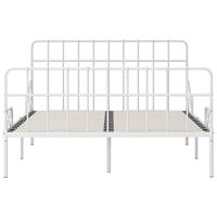 Bedframe met lattenbodem metaal wit 120x200 cm - thumbnail