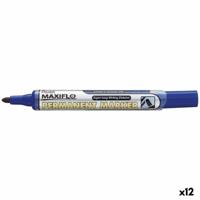 Permanente markeerstift Pentel Maxiflo NLF50 Blauw 12 Onderdelen (12 Stuks) - thumbnail