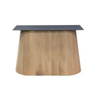 Eiken houten kegel tafelpoot ovaal conisch 113 cm en hoogte 73 cm - thumbnail