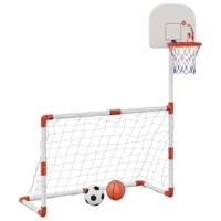 VidaXL Kindervoetbal- en basketbalset met ballen 98x50x70 cm - thumbnail