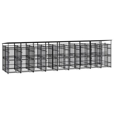 Hondenkennel met dak 16,59 m² staal