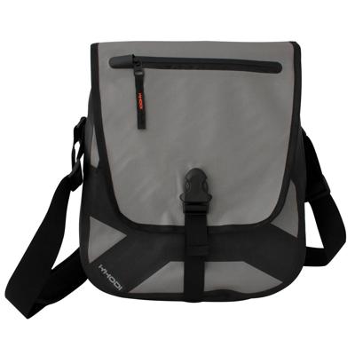 Khodi schoudertas Reporter 35 x 30 cm polyester zwart/grijs