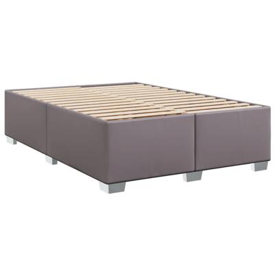Boxspring met matras kunstleer grijs 140x190 cm