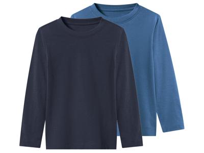 lupilu Set van 2 kinder longsleeves (Blauw/donkerblauw, 122/128)