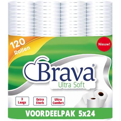 Brava Ultra Soft Toiletpapier 120 Rollen - 3 Laags - Voordeelverpakking