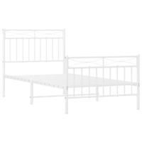 Bedframe met hoofd- en voeteneinde metaal wit 90x200 cm - thumbnail