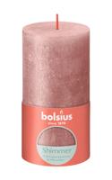 Bolsius rustiek stompkaars 130/68 pink - thumbnail