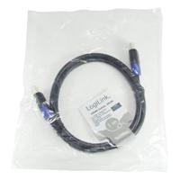 LogiLink HDMI Aansluitkabel HDMI-A-stekker, HDMI-A-stekker 1.00 m Zwart CH0061 4K UHD, Audio Return Channel (ARC), Vergulde steekcontacten HDMI-kabel - thumbnail