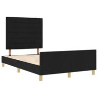 Bedframe met hoofdeinde Zwart 160 x 200 cm Stof - thumbnail