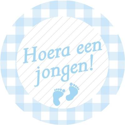 Stickers blauw &apos;&apos;Hoera een jongen&apos;&apos;
