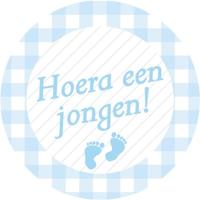 Stickers blauw &apos;&apos;Hoera een jongen&apos;&apos; - thumbnail