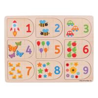 Bigjigs houten leerpuzzel getallen, 18dlg. - thumbnail