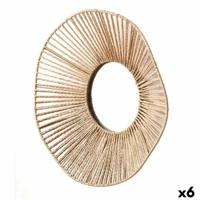 Wandspiegel Gift Decor Natuurlijk Golven 41 x 8 x 41 cm (6 Stuks) - thumbnail