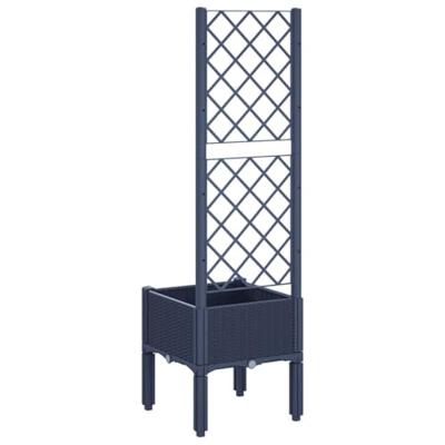 VidaXL Plantenbak met latwerk 40x40x142 cm polypropeen blauwgrijs