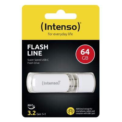 Intenso Flash Line USB-stick Wit 64 GB USB-A 3.2 Gen 1