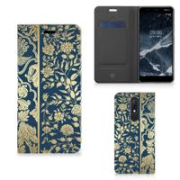 Nokia 5.1 (2018) Smart Cover Beige Flowers - thumbnail
