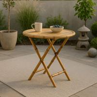 Nohr Ronde Bistrotafel 'Zev' Bamboe, 80cm - thumbnail