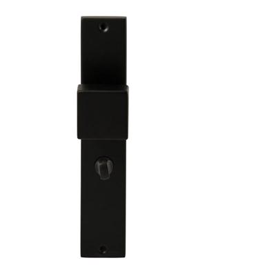 Hardbrass Knopkruk Quadro op rechthoekig langschild WC63/8mm - zwart