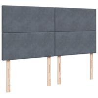 Boxspring met matras fluweel donkergrijs 200x200 cm - thumbnail