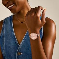 Fossil Dames Jacqueline Three-Hand Day-Date Rosegoudkleurig roestvrijstalen horloge ES3546 - thumbnail