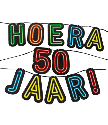 Paperdreams neon slinger hoera 50 jaar!