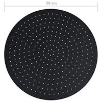 VidaXL Regendouchekop rond 50 cm roestvrij staal zwart - thumbnail