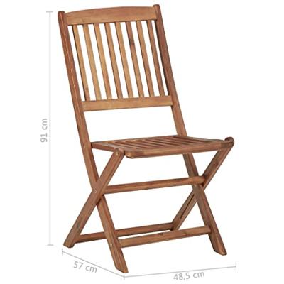 Tuinstoelen 4 st inklapbaar massief acaciahout - thumbnail