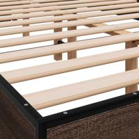 Bedframe bewerkt hout metaal bruin eikenkleur 120x200 cm - thumbnail