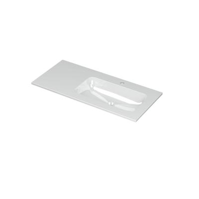 INK Aspekt Wastafel Porselein Rechts met 1 Kraangat - 1000x450x15 mm - Glans Wit