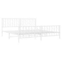 Bedframe met hoofd- en voeteneindemetaal wit 193x203 cm - thumbnail