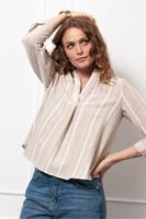 Lieve gold stripe top - latte - 12994 - thumbnail