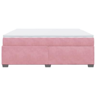 Boxspring met matras fluweel roze 200x200 cm